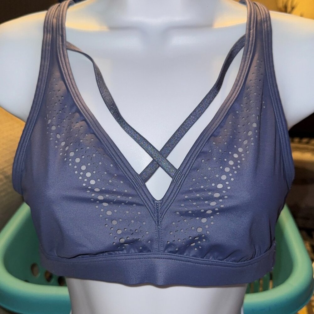 Pink by Victoria's Secret Dark gray with a purple tint sport bra